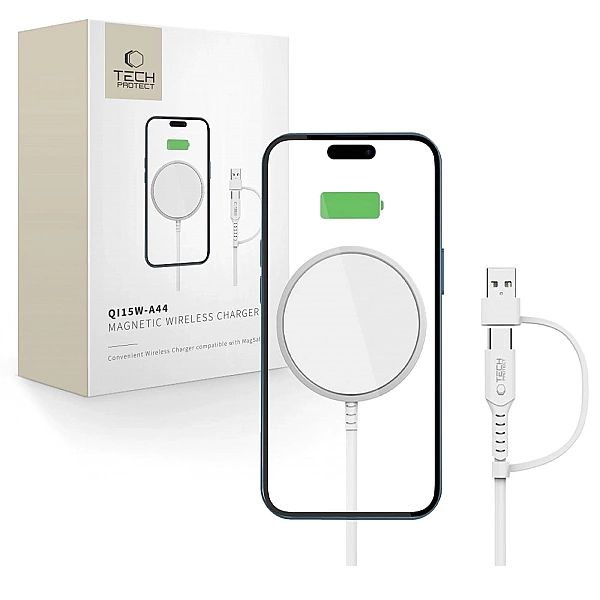 Ładowarka bezprzewodowa magnetyczna Tech-Protect QI15W-A44 z MagSafe -