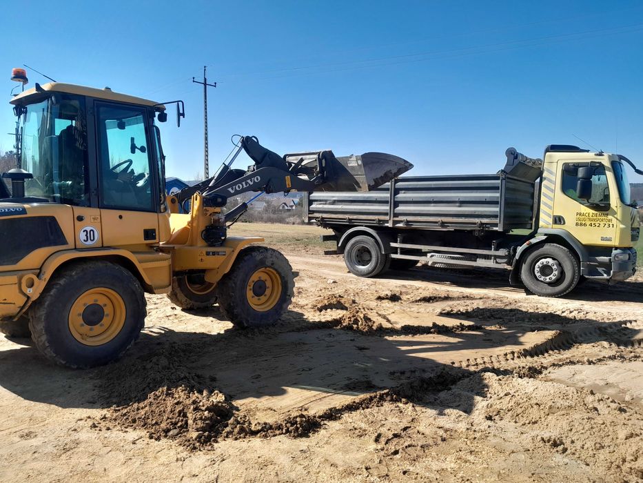 Niwelacja terenu. Transport z załadunkiem. Przewóz materiałów.