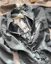 Крутезний джинсовий комбінезон від ZARA з прямим рукавом та штаниною