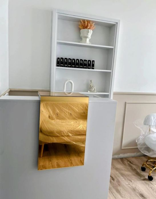 Lada recepcyjna Recepcja Złote Lustro Beauty Glamour gold Meble
