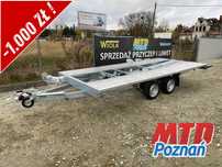 Niewiadów | 450X210 CM | MARS | DMC 2,7T | KOŁA 13 | DŁUGIE NAJAZDY 2.5M | AMORTYZATORY | LAWETA | PLATFORMA DO SAMOCHODU BUSA | DOSTAWA | RATY | LEASING  Laweta 450x210 cm DMC 2.7T koła 13" płaska + AMORTYZATORY