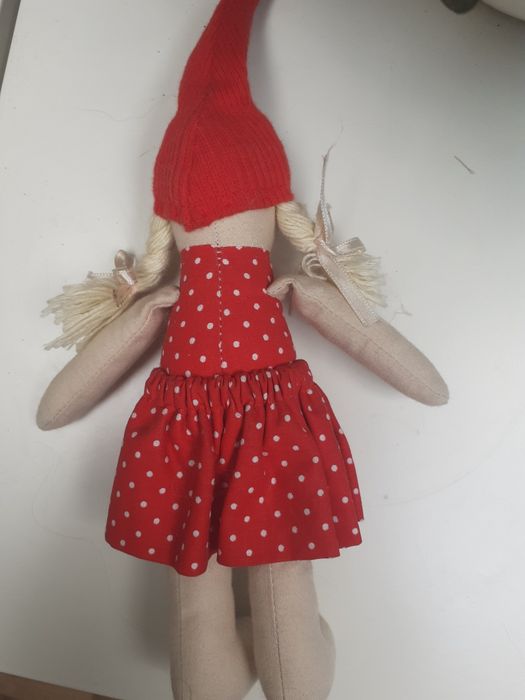 Krasnalka szyta na zamowienie z blueandwhite w stylu maileg