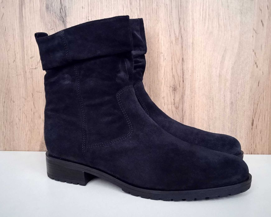 Німецькі натуральні чоботи, чорні жіночі черевики козаки демі, р. 42