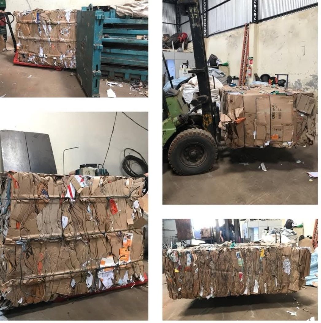 Maquina de amassar cartão para reciclagem