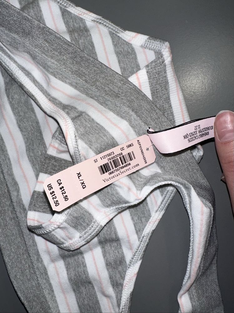 Nowe śliczne szare stringi Victoria’s Secret XL