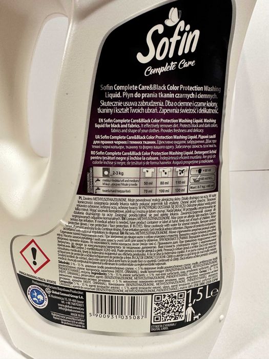 Płyn do prania Sofin color czarny płyn do płukania