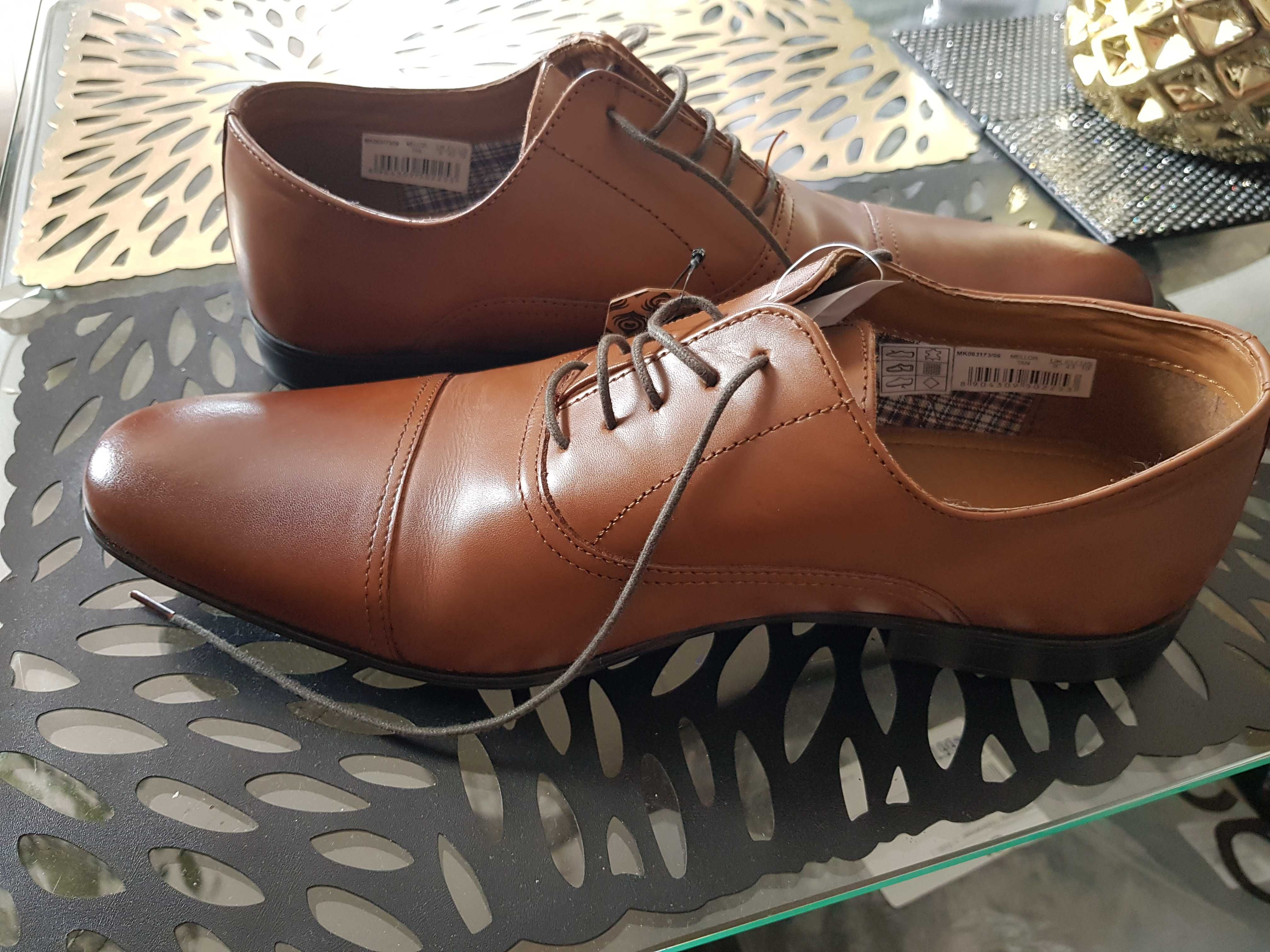 Eleganckie skórzane buty THOMAS CRICK rozmiar 43 NOWE z metką