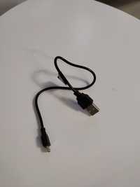 Kabel micro USB na USB długość 30 cm 
Używany, kolor czarny.
Możliwość