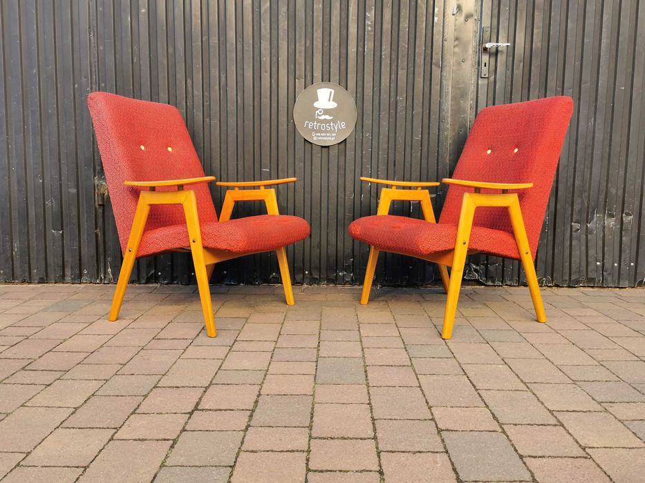 Fotel Czechosłowacja TON typ 6950 proj. J. Šmídek, PRL Design, Vintage