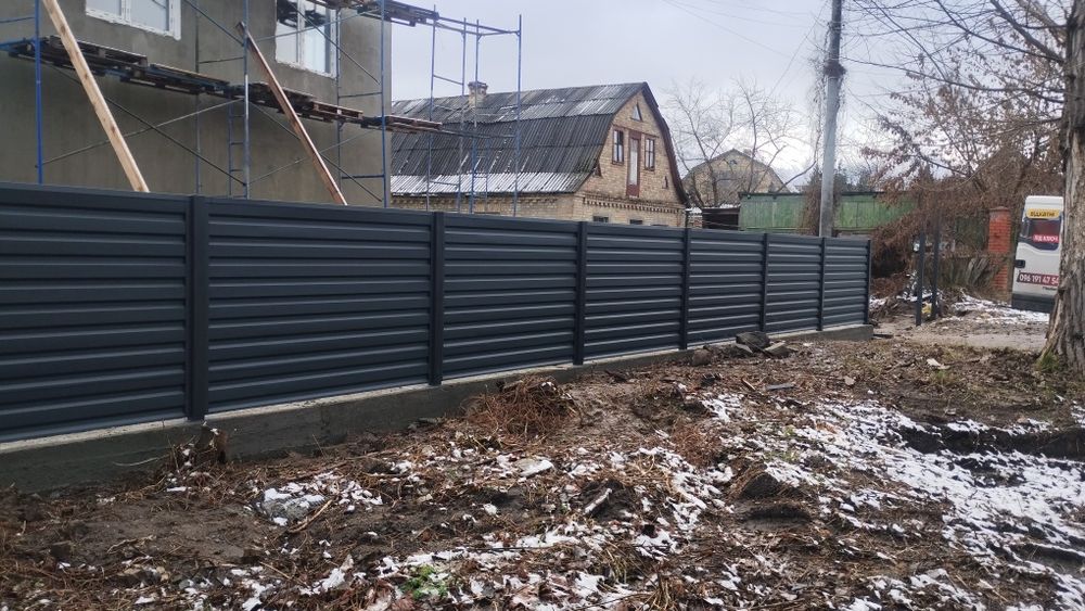 Паркани з профнастилу забори ворота відкатні ворота розпашні автоматик