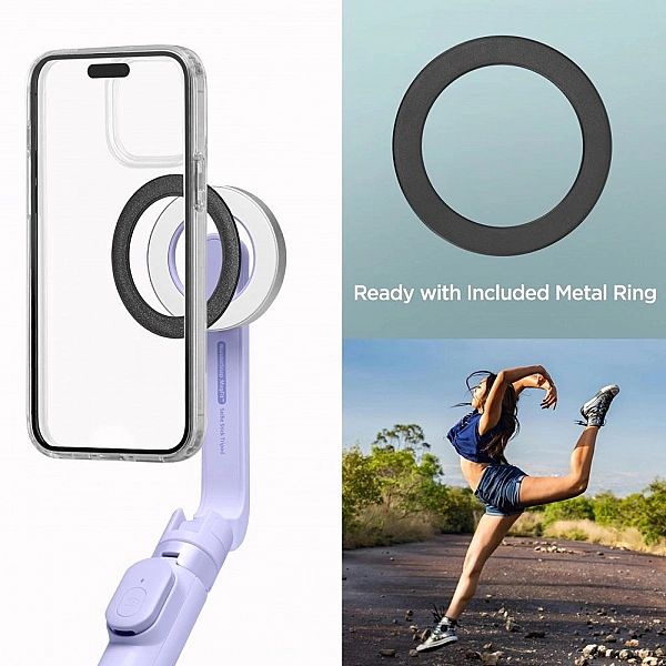 Spigen S571W Magsafe Bluetooth Selfie Stick Tripod Lavender