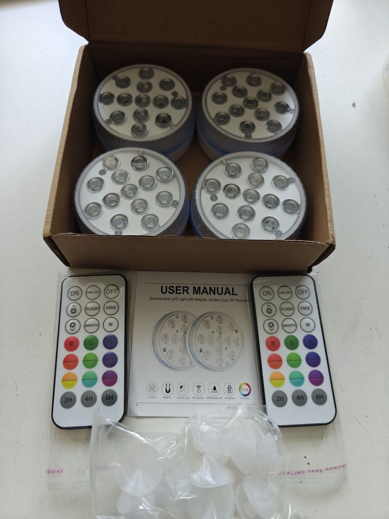 Wodoodporna 13LED 4szt lampa basenowa z pilotem B728
