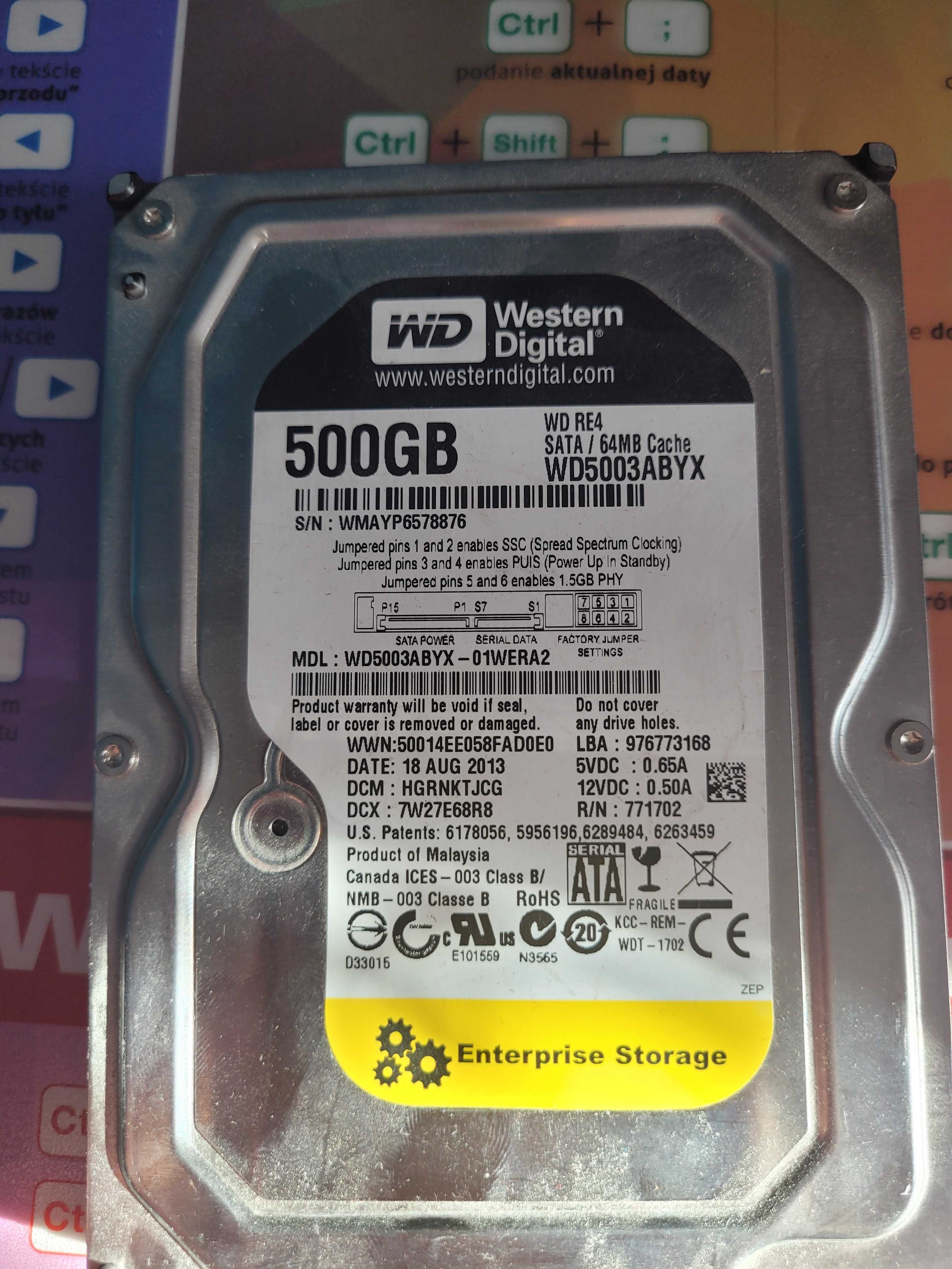 Western Digital WD5003ABYX-01WERA2 - 500GB - 2 szt