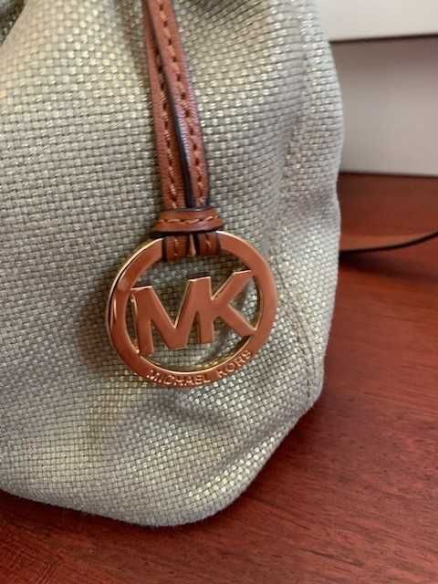 Złoty, płócienny worek, Michael Kors