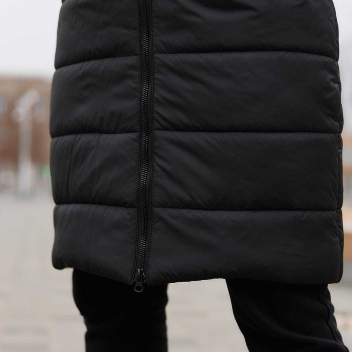 Чоловічий зимовий пуховик подовжений чорний Nike водовідштовхувальний