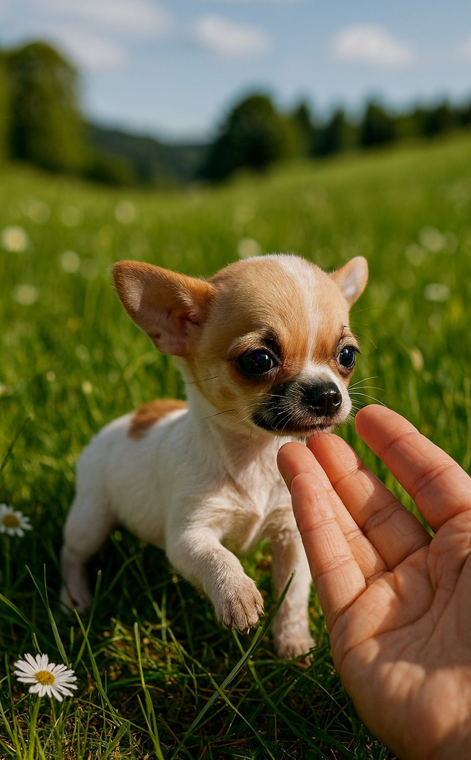 Chihuahua piesek wychowany przez behawioryste