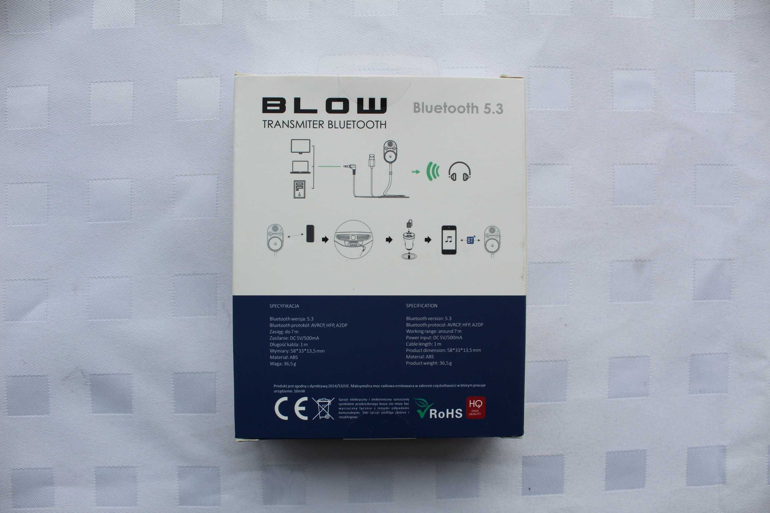BLOW 74-171# Transmiter Bluetooth AUX Zestaw Głośnomówiący