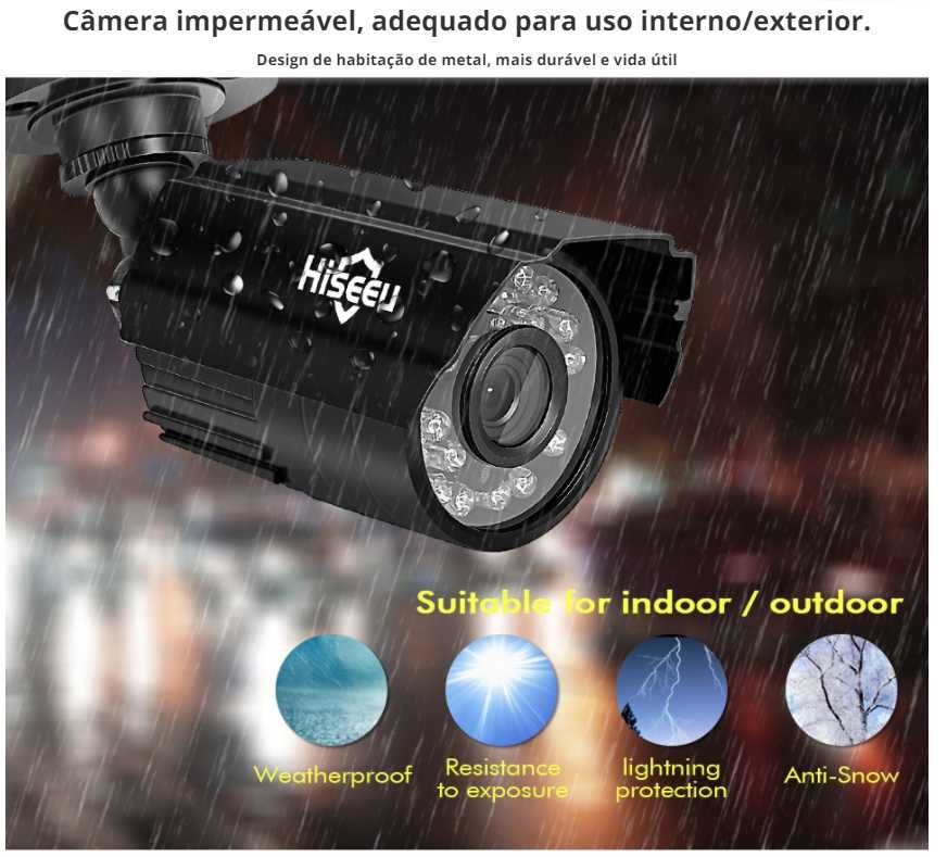 KIT Vídeo Vigilância * 4 Camaras FULL HD * IP67 * Visão Noturna * NOVO