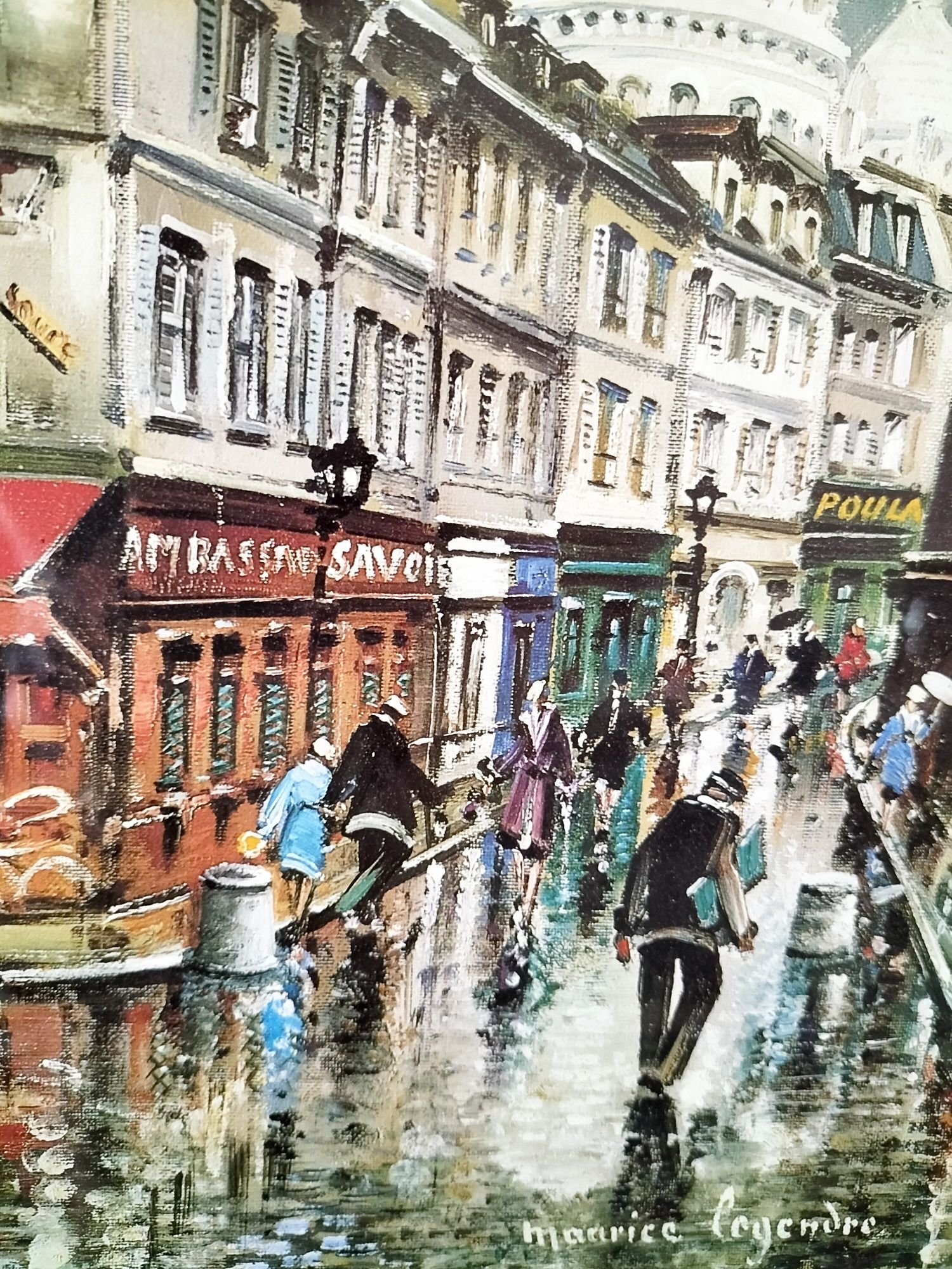 Maurice Legendre Paryż Montmartre i Le Consulat grafika wydruk 1981
(