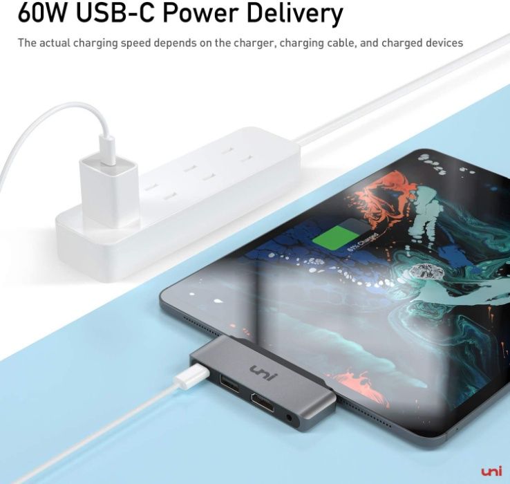 Хаб Uni Aluminum USB-C Mobile Pro Hub для iPad Pro (Silver)