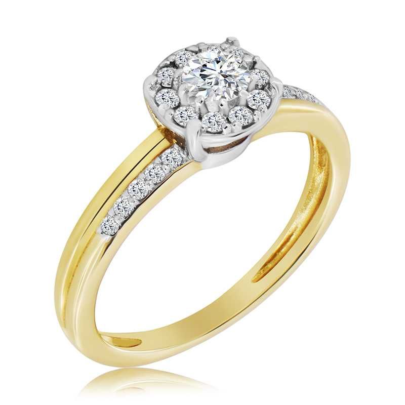 Złoty Pierścionek z Diamentem Naturalny 0.48 ct