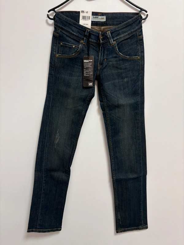 Spodnie damskie jeansowe Lee Amy W24 L31 ciemne klasyczne slim fit