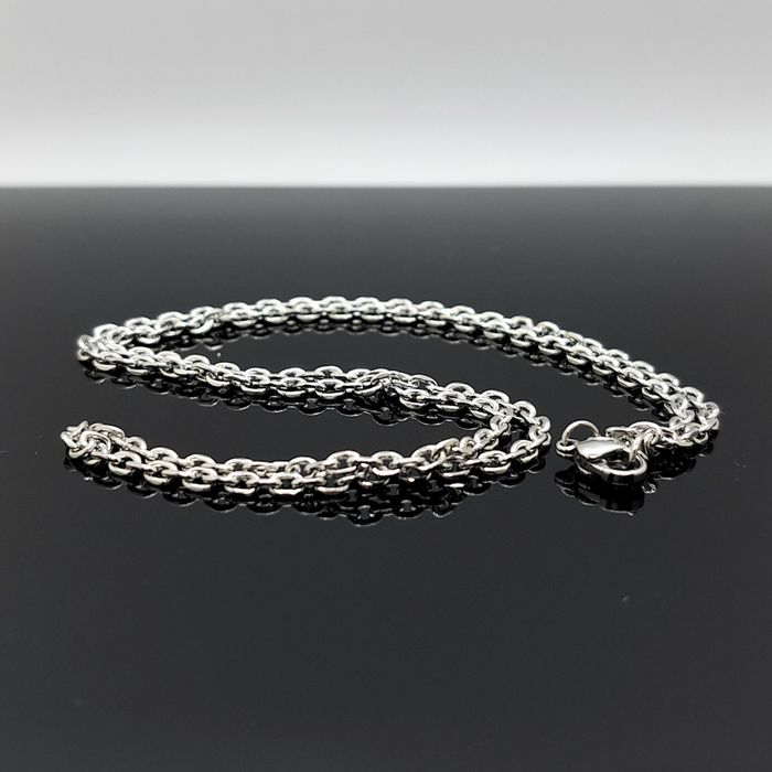 Łańcuszek ankier 50cm / 2mm srebrny - Stal Chirurgiczna