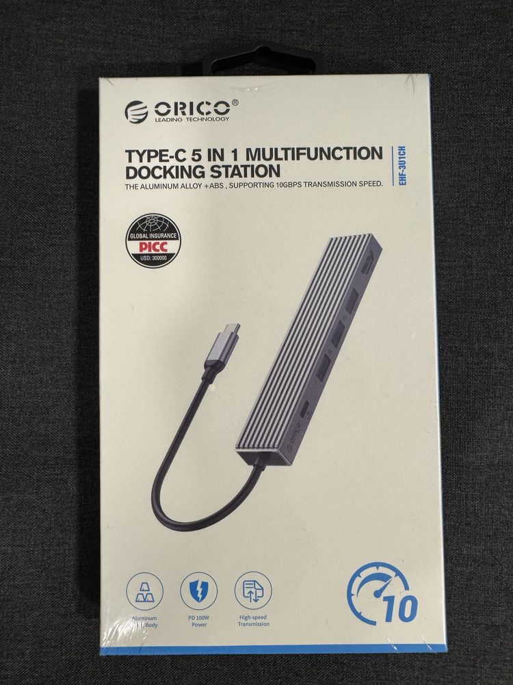 ORICO Type-C 5-in-1 Multifunction Docking Station хаб 5в1