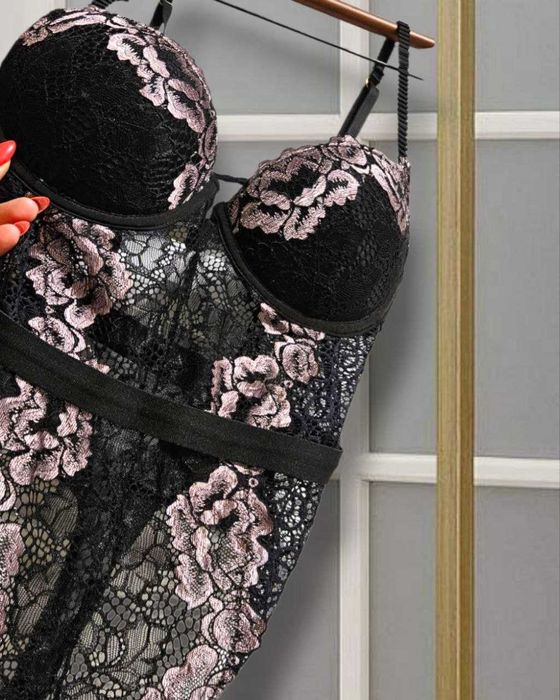 Кружевное боди-стринги Lady Carnival с push-up чашкой, р. S/M