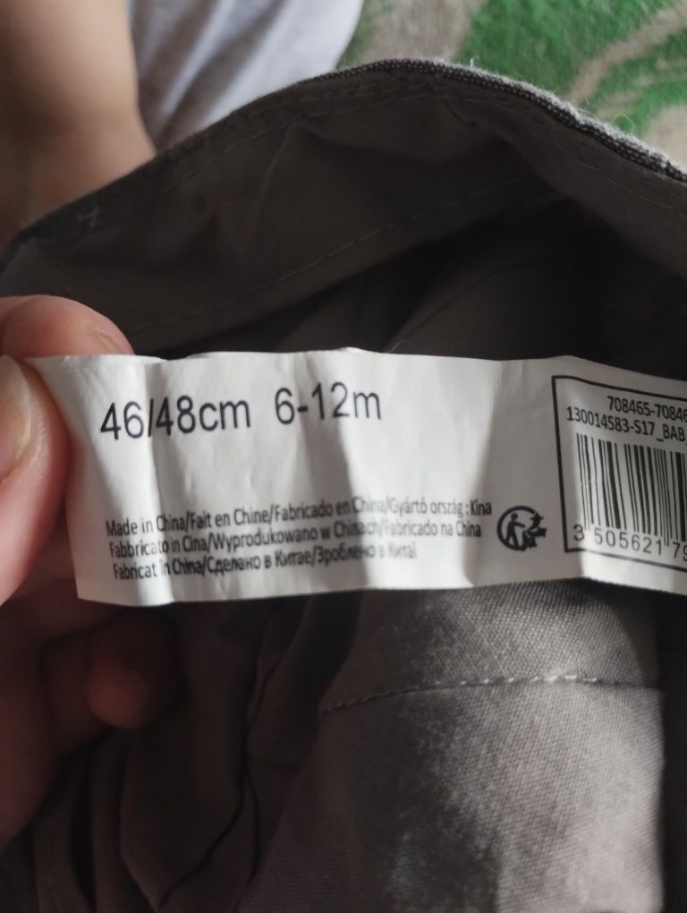 Szara czapeczka wiek 6-12m