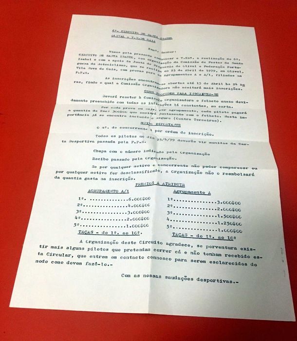 Motas -  documentos motociclismo nacional 1978/79/80