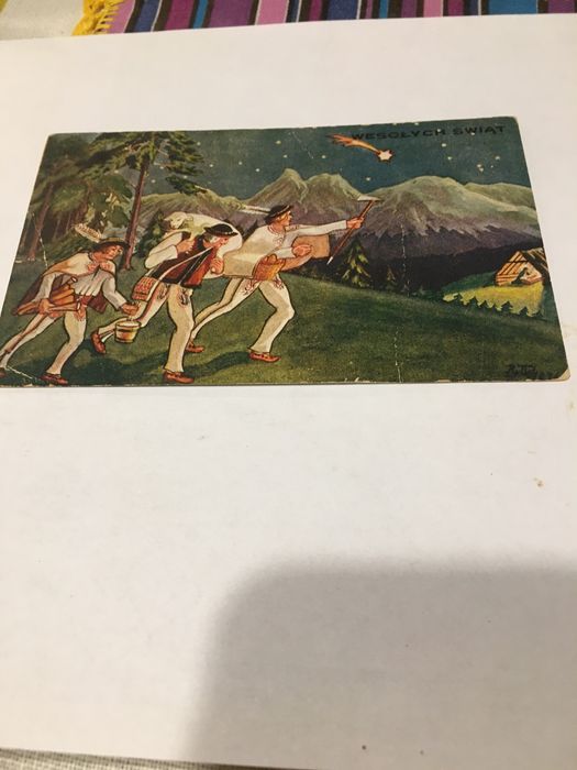 Kartka świąteczna z 1943 roku , motyw góralski