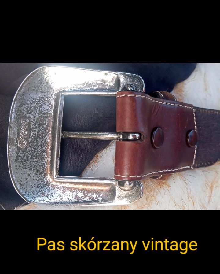 Pas skórzany pasek hippie vintage navajo