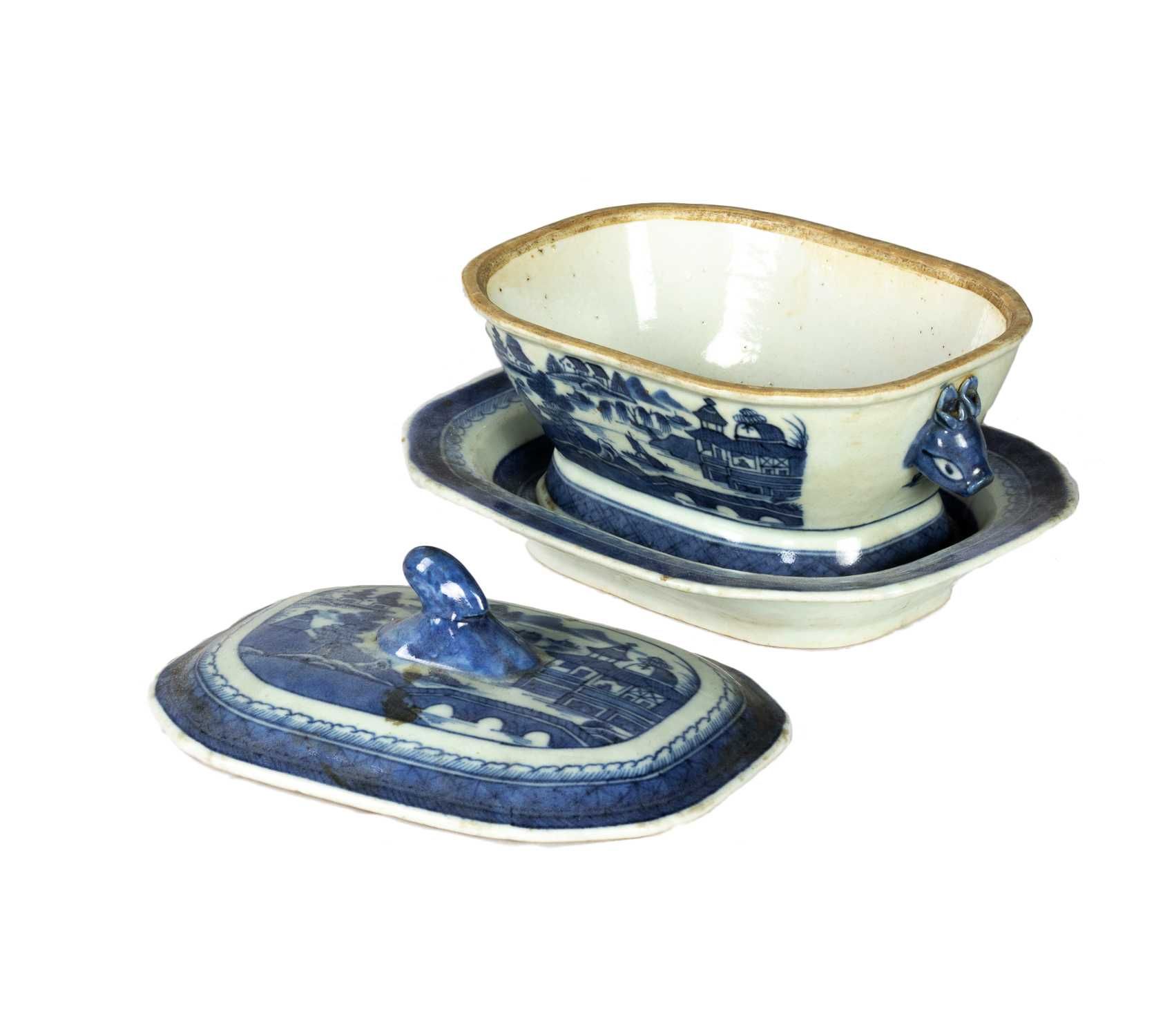 Terrina porcelana chinesa azul cantão | século XIX