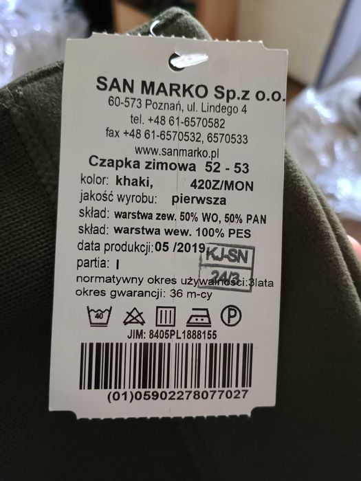 Czapka wojskowa zimowa khaki wz 420Z/MON rozmiar 52-53