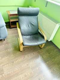Fotel drewniano skórzany