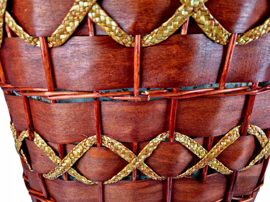 Vacchetti Giuseppe 3 kosze na pranie w wiklinach, brązie, średnim