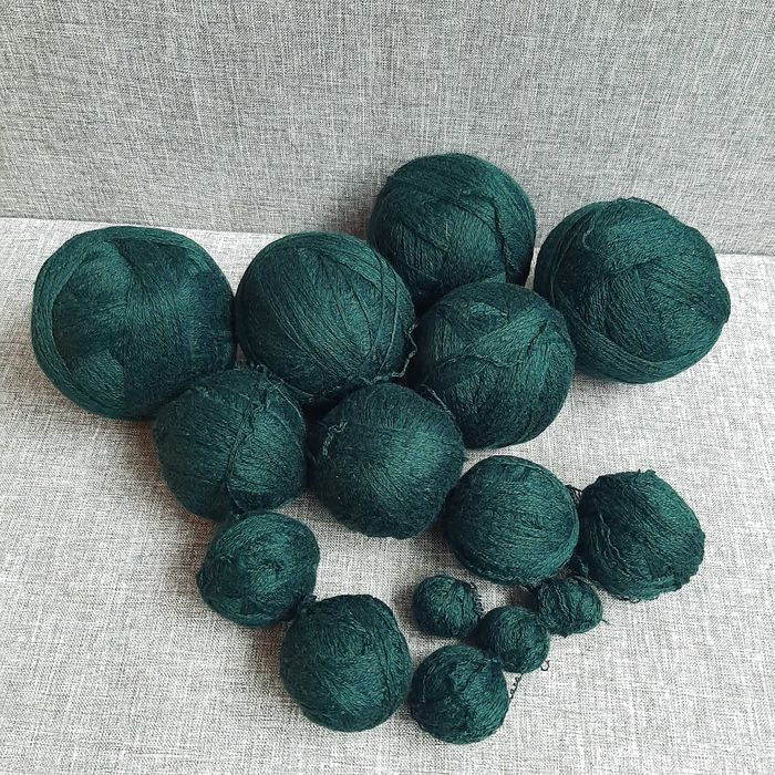 Пряжа вовна з акрилом зелена 630 гр.