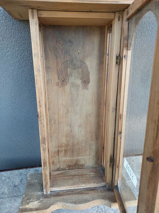 S072 Skrzynia obudowa starego zegara szafka kapliczka surowa