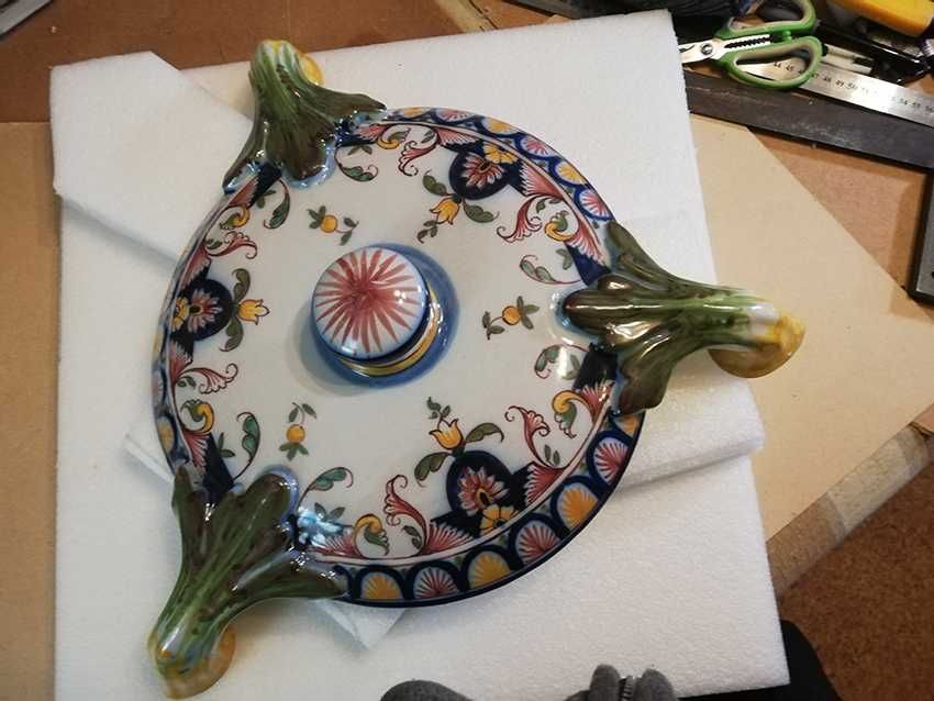 Candeeiro de tecto em ceramica da fábrica Sant'Anna.1948