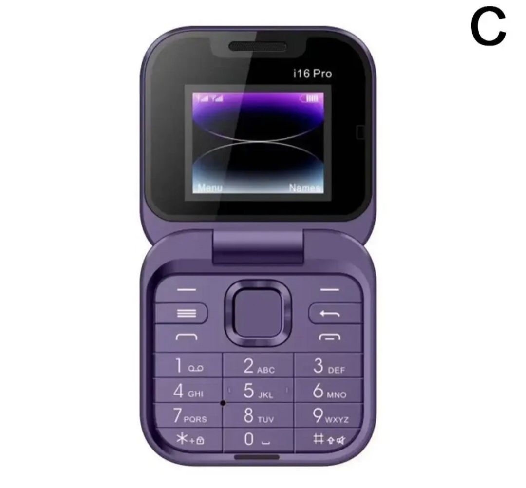 Telefon z klapką Fioletowy dual SIM każda sieć Polskie Menu