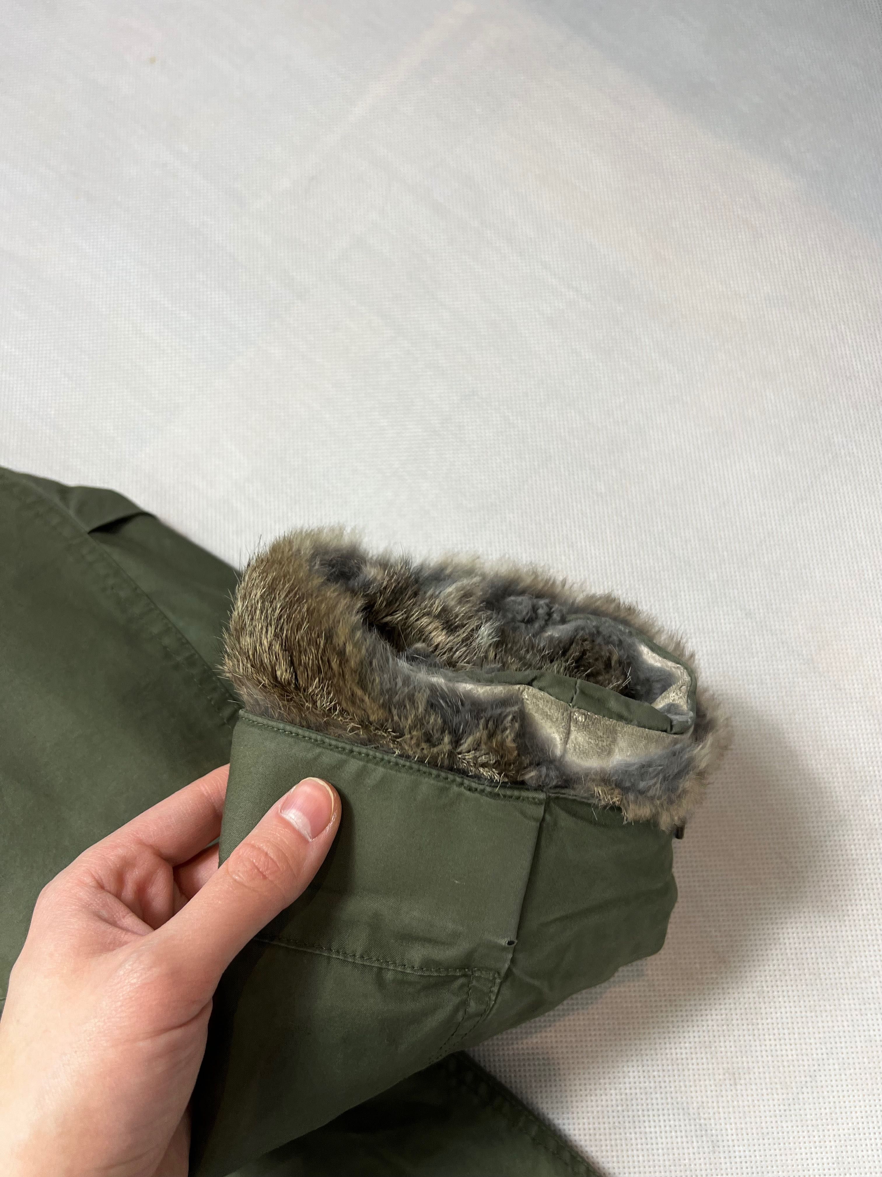 Unisex Kurtka Woolrich + rabbit fur lining vintage
