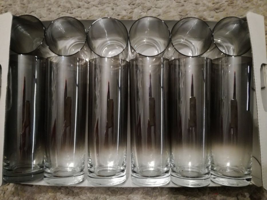 Krosno PLATYNA Komplet szkła 33 szt MET-GLASS nowe KRAKÓW