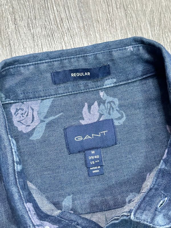 Gant Koszula Męska Regular Fit w Kwiaty Róże Logowana na Piersi r. M