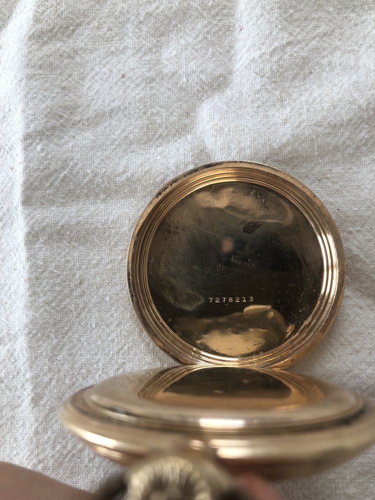 Zegarek kieszonkowy WALTHAM USA 1905 rok pozłacany 14K