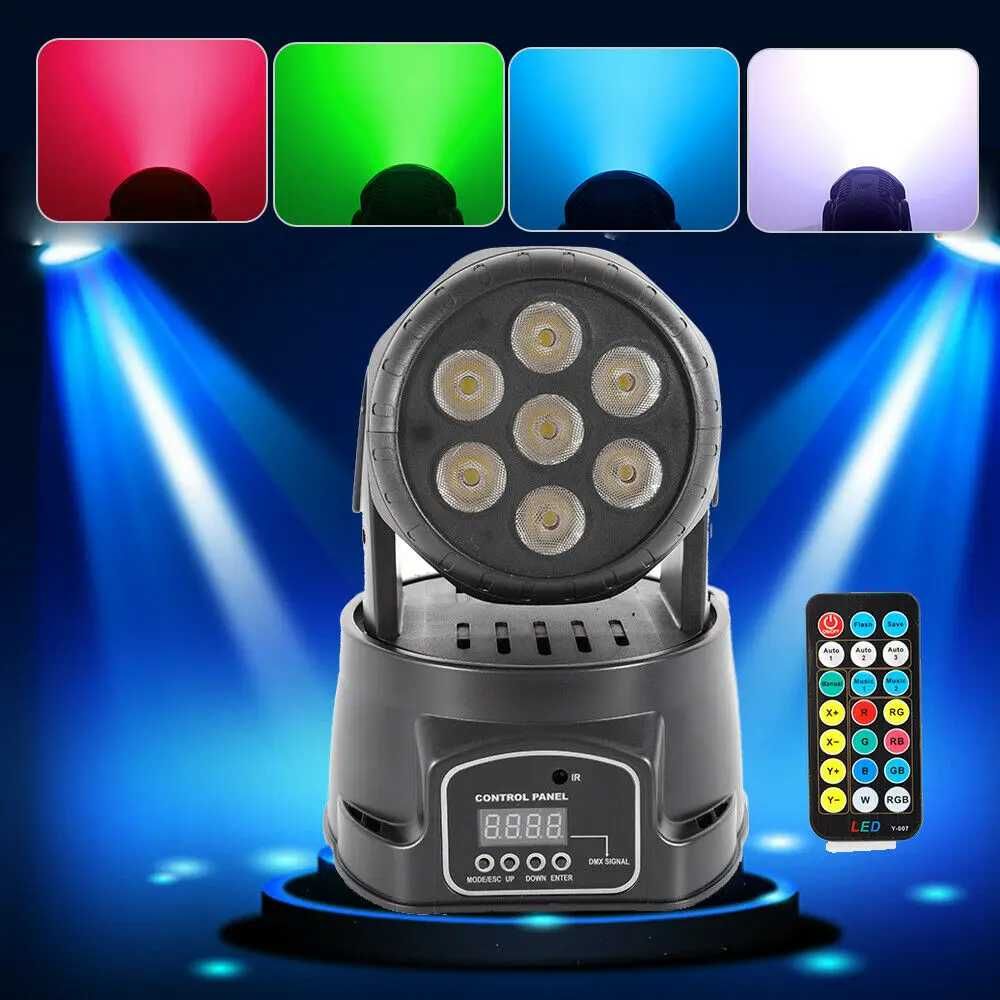 [NOVO] Robot Moving Head Wash Led RGBW • DMX512 • Comando Wireless