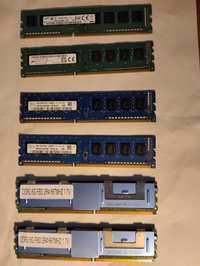 6 Pplacas de Memória RAM - 4 DDR3, 4 GB e 2 DDR 2, 8 GB