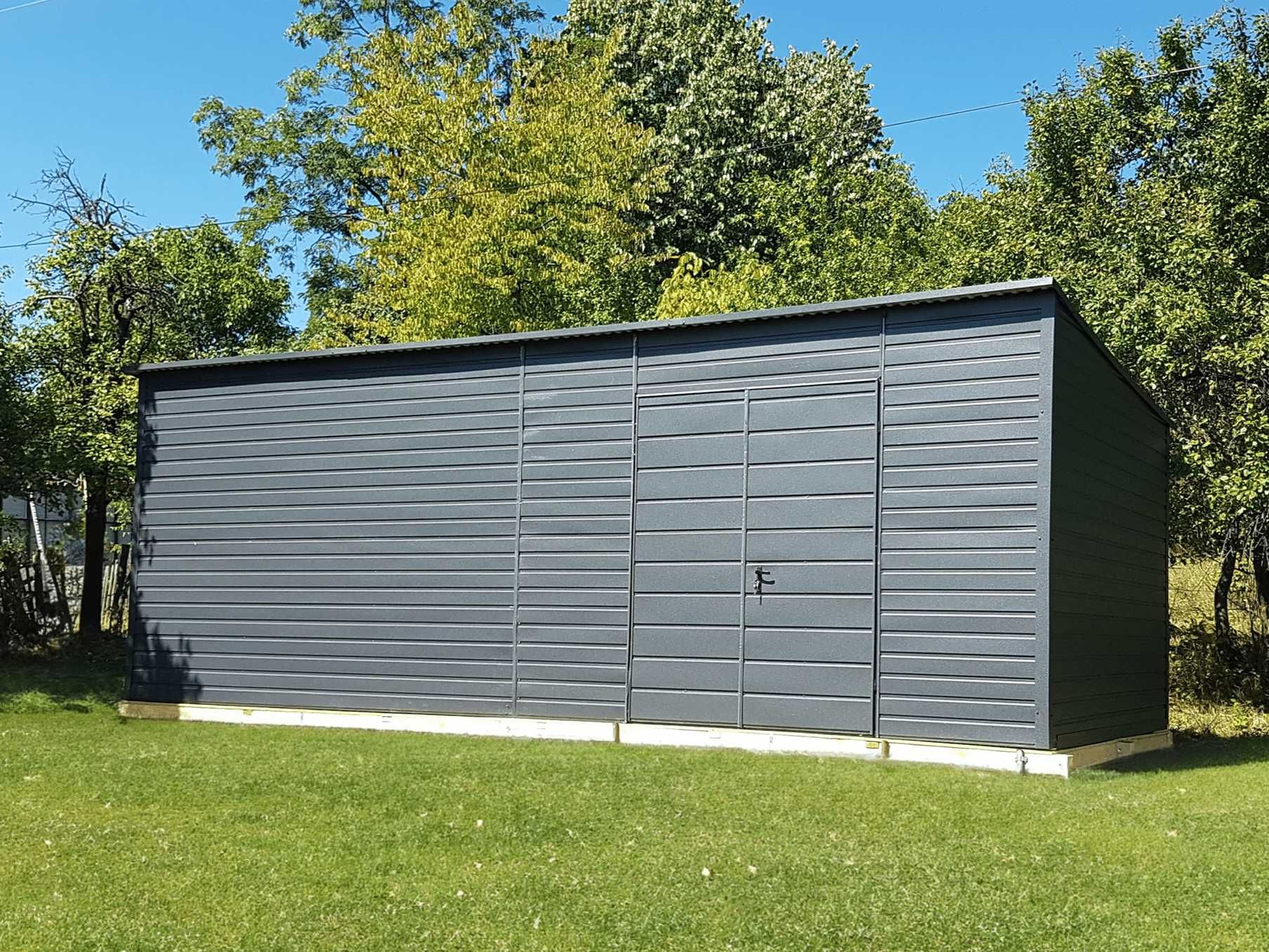 Domek ogrodowy 7×3 m – ciemny grafit matowy