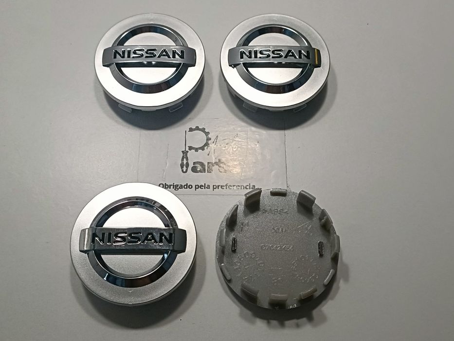 Conjunto 4 Centros jante Nissan 54mm "Metalizado"