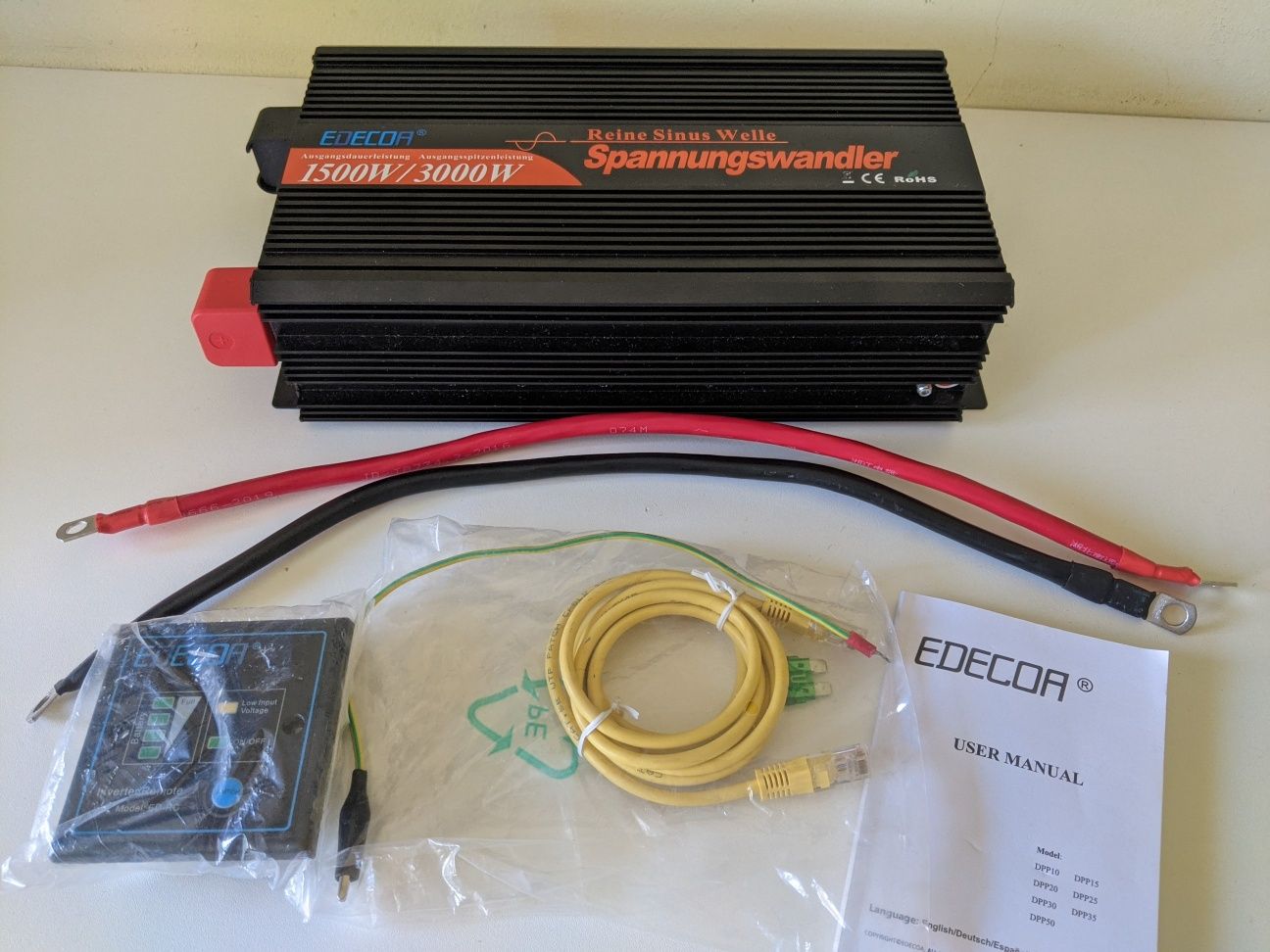 Przetwornica Edeacoa Inwerter Falownik 1500W 230V przyczepa campingowa